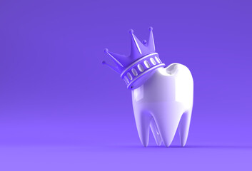 Dental King model of premolar tooth 3D Rendering.