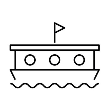 recommend clip art: Houseboat home thin line icon