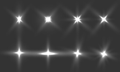 Vector illustration of abstract flare light rays. editable rays on the transparent background