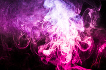 Colored smoke on black background