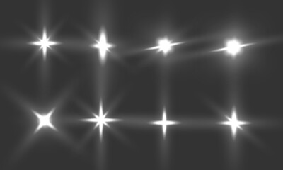 Vector illustration of abstract flare light rays. editable rays on the transparent background