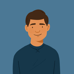 person with a smile, profile picture, ethnic men, blue men avatar, People profiles illustrated, men social icon