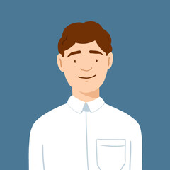 person with a smile, profile picture, white men, blue men avatar, People profiles illustrated, men social icon
