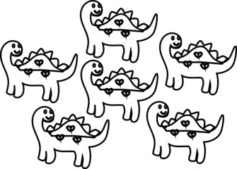 set of funny animals coloring page