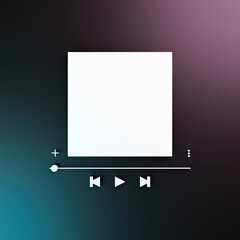 music player interface mockup with neon lighting