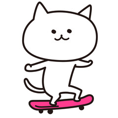 加工ok　ねこ素材No.28 スケボー