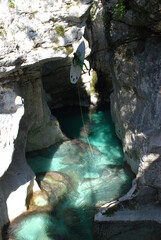 Soca abseilen mit dem sup in die Klamm