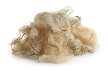 Heap of soft wool isolated on white
