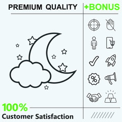 Night icon graphic elements for your work