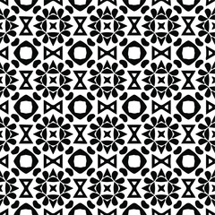  Geometric vector pattern with Black and white colors. Seamless abstract ornament for wallpapers and backgrounds.