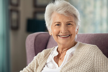 Fototapeta na wymiar Happy senior woman smiling