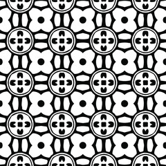  Geometric vector pattern with Black and white colors. Seamless abstract ornament for wallpapers and backgrounds.