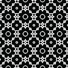  Geometric vector pattern with Black and white colors. Seamless abstract ornament for wallpapers and backgrounds.