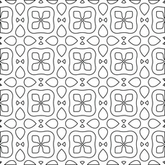 Geometric vector pattern with Black and white colors. Seamless abstract ornament for wallpapers and backgrounds.