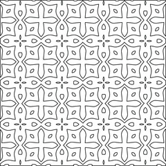 Geometric vector pattern with Black and white colors. Seamless abstract ornament for wallpapers and backgrounds.
