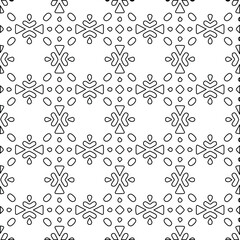 Geometric vector pattern with Black and white colors. Seamless abstract ornament for wallpapers and backgrounds.