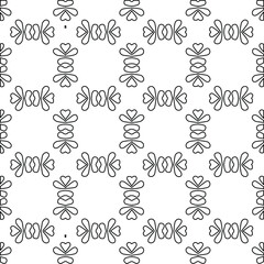 Geometric vector pattern with Black and white colors. Seamless abstract ornament for wallpapers and backgrounds.