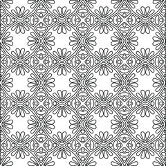  Geometric vector pattern with Black and white colors. Seamless abstract ornament for wallpapers and backgrounds.