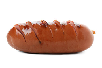 Delicious grilled sausage isolated on white background