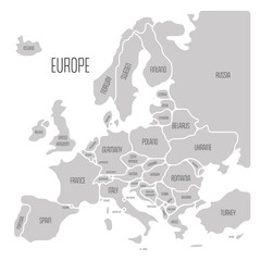 Simplified smooth map of Europe