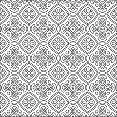  Geometric vector pattern with Black and white colors. Seamless abstract ornament for wallpapers and backgrounds.
