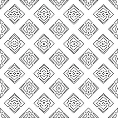  Geometric vector pattern with Black and white colors. Seamless abstract ornament for wallpapers and backgrounds.