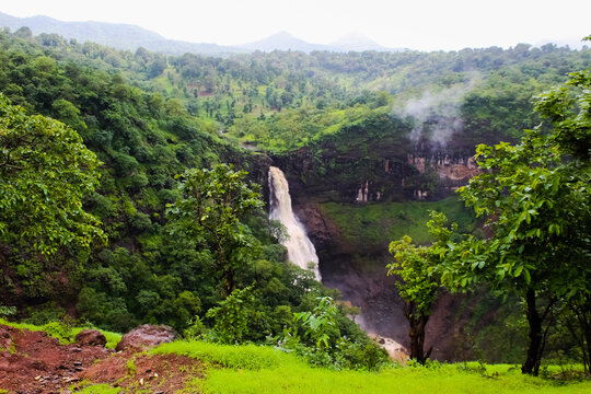 Dugarwadi waterfall in the mountains Trimbyakeshwar Nashik