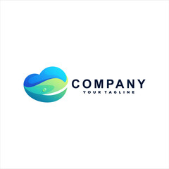 Obraz premium cloud color gradient logo design