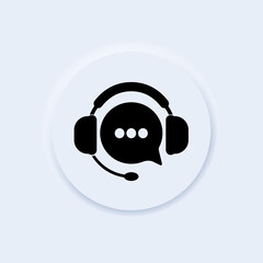 Help, Support and Contact Vector Icon. Phone Assistant, Online Help, Video Chat, Support service, isolated on white background. Neomorphism. Vector illustration