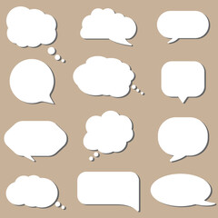 Set of speech bubble. Different shape of empty balloons for talk on isolated background. Dialog box icon, message template on isolated background. Vector illustration
