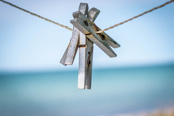 Pince à linge sur la plage