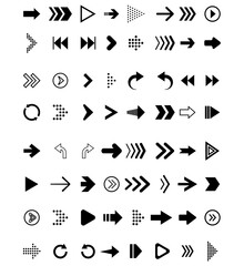 Arrows big black set icons. Cursor. Arrow icon. Arrow vector collection. Arrow. Modern simple arrows, isolated on white background. Vector illustration