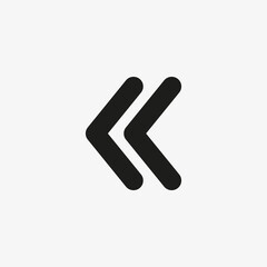 Left arrow icon. Previous page, go back sign for website and mobile app UI designs.