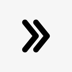 Right arrow icon. Next page, forward multimedia button symbol for website and mobile app UI design.