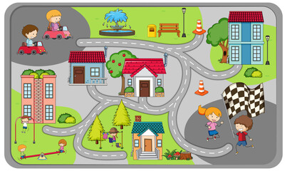 Cute cartoon maze game template