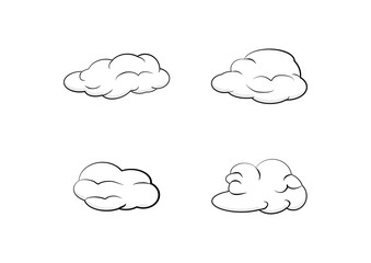 cloud vector isolated on white background ep153