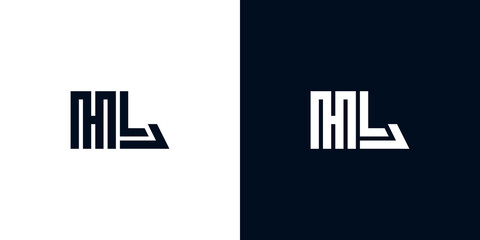 Minimal creative initial letters HL logo.