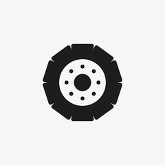 Car tire icon in line design style.