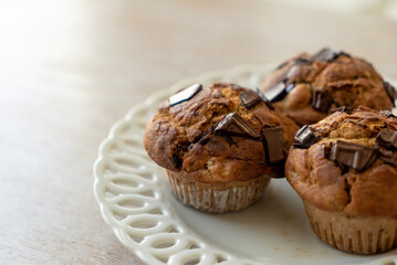 muffins with chocolate