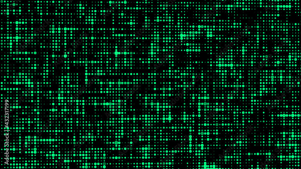 Fototapete Futuristic dots background. Cyber background with particles different size. Technology particles illustration.