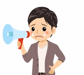 カーディガンを着た若い男性