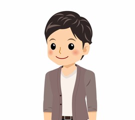 カーディガンを着た若い男性