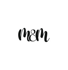 'M and M' company initial letters monogram. 'M and M' black logo vector.