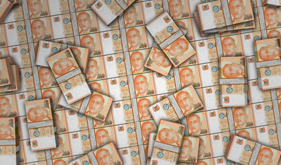 Singapore Dollar money banknotes pack illustration