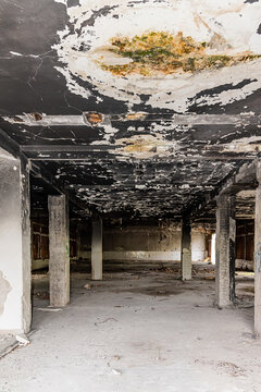 Inside View Of A Burned Down Building 