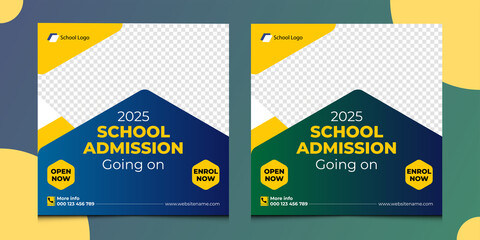 Social Media  School Admission Ads banner Design Template