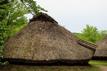 日本の復元された竪穴住居