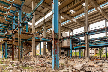 Abandoned the oldest sugar factory in Serbia. The abandoned factory buildings are in the municipality of Padinska Skela in Belgrade, Serbia.