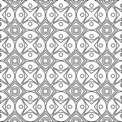  Geometric vector pattern with Black and white colors. Seamless abstract ornament for wallpapers and backgrounds.