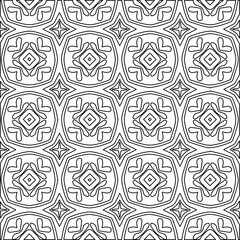  Geometric vector pattern with Black and white colors. Seamless abstract ornament for wallpapers and backgrounds.